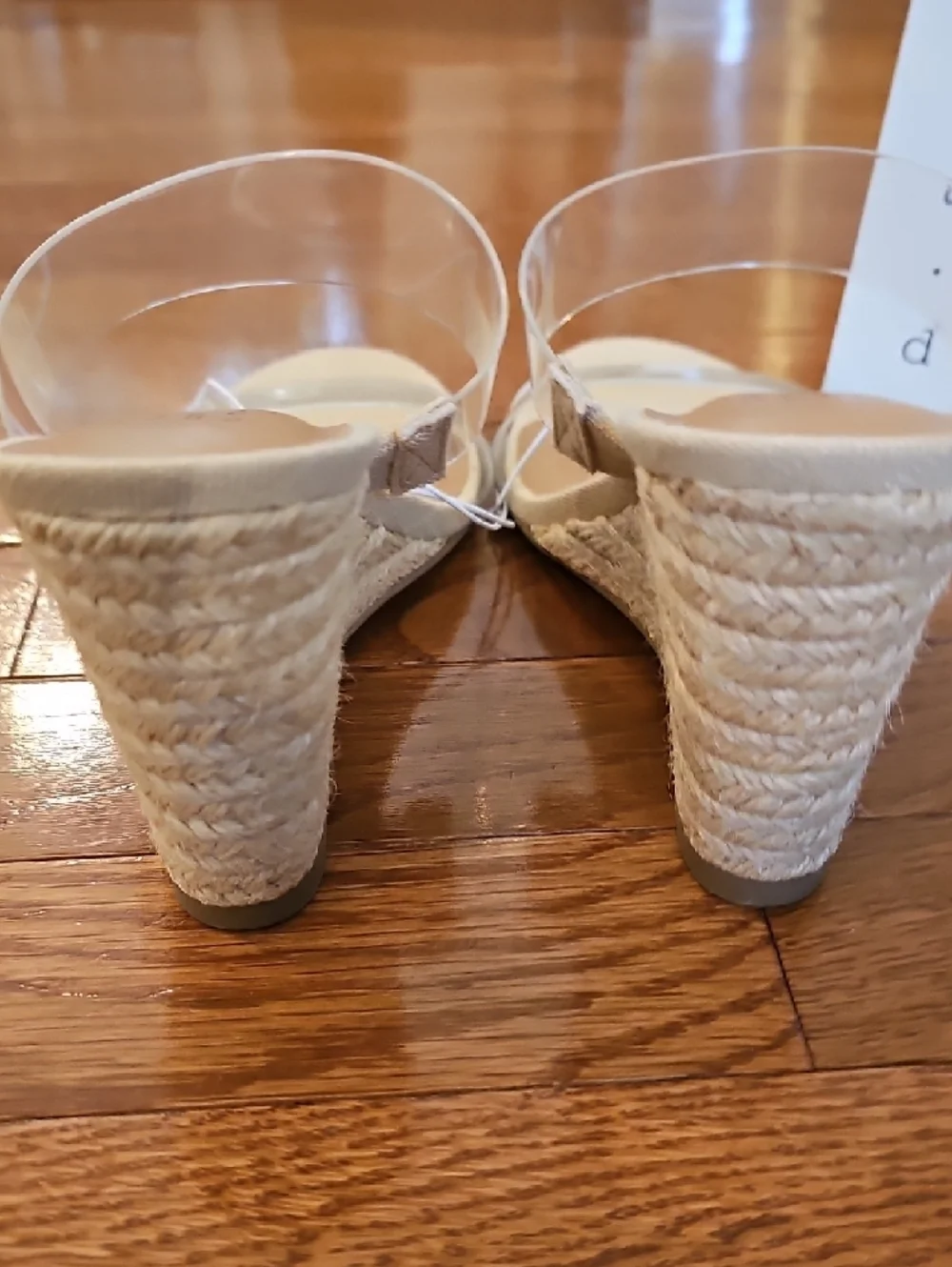 a new day Clear Strap Espadrille Wedges in Natural Tan - Picture 3 of 6